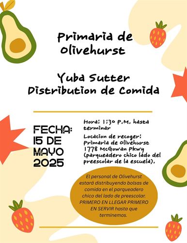 Yuba Sutter Food Distribution spanish